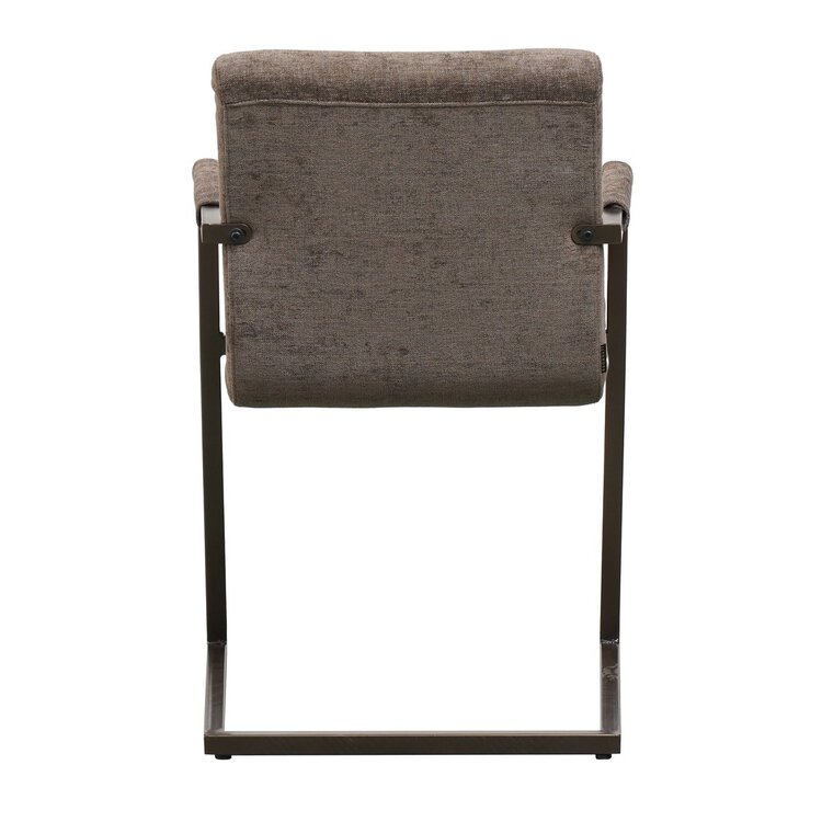 Chaise de salle à manger en velours Lio marron