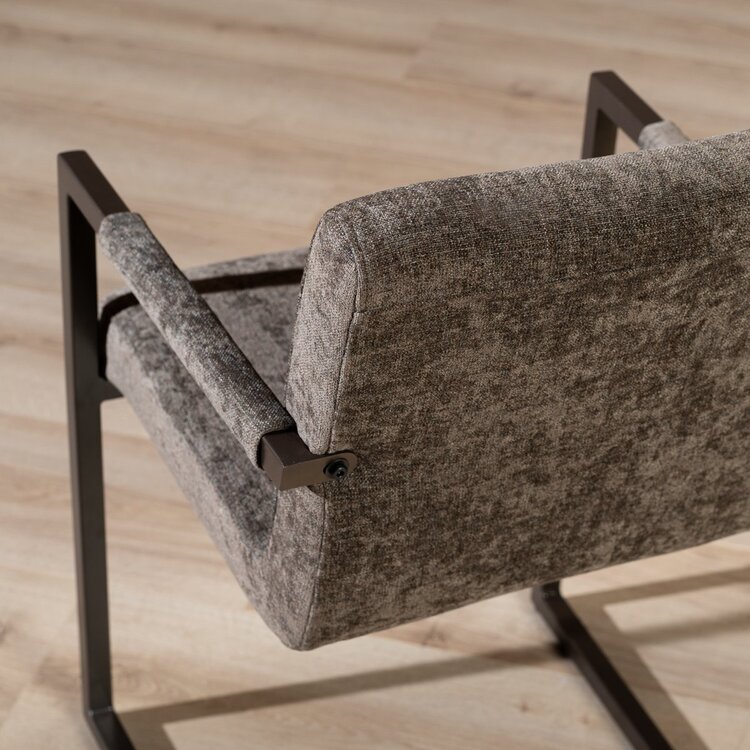 Chaise de salle à manger en velours Lio marron