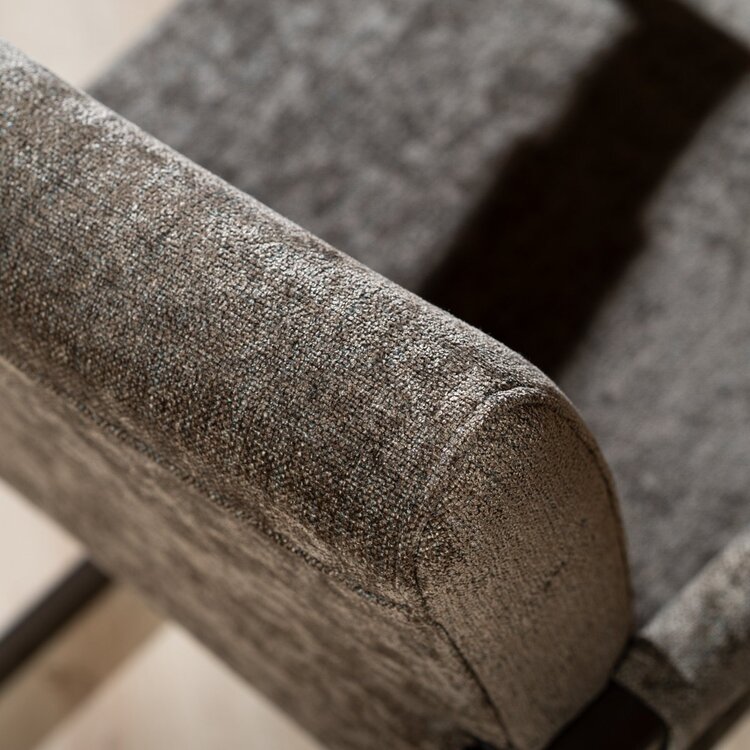 Chaise de salle à manger en velours Lio marron