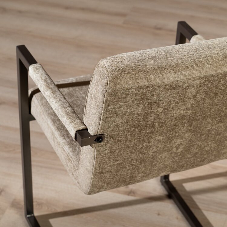 Chaise de salle à manger en velours Lio taupe