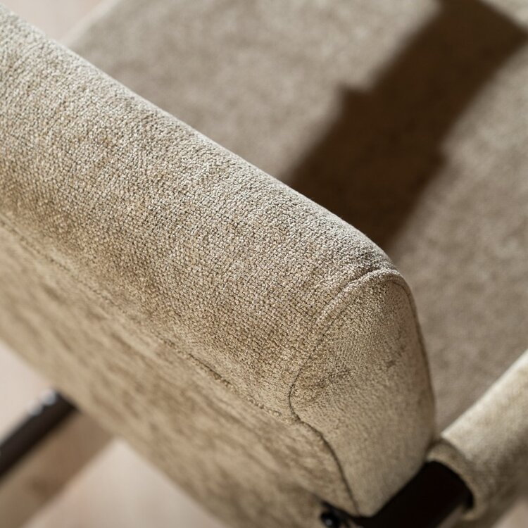 Chaise de salle à manger en velours Lio taupe