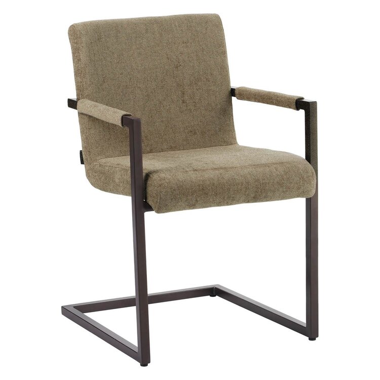 Chaise de salle à manger en velours Lio taupe