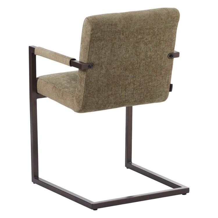 Chaise de salle à manger en velours Lio taupe