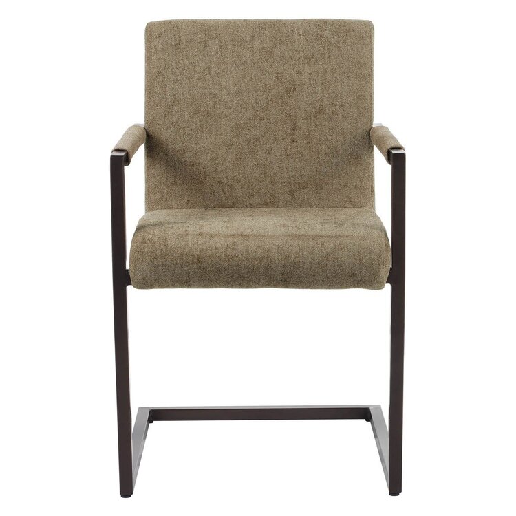 Chaise de salle à manger en velours Lio taupe