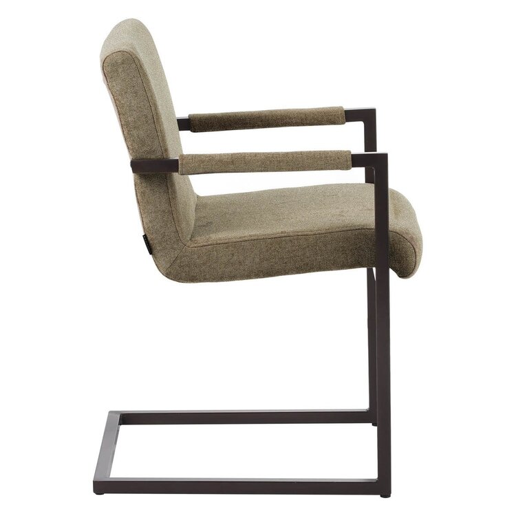 Chaise de salle à manger en velours Lio taupe