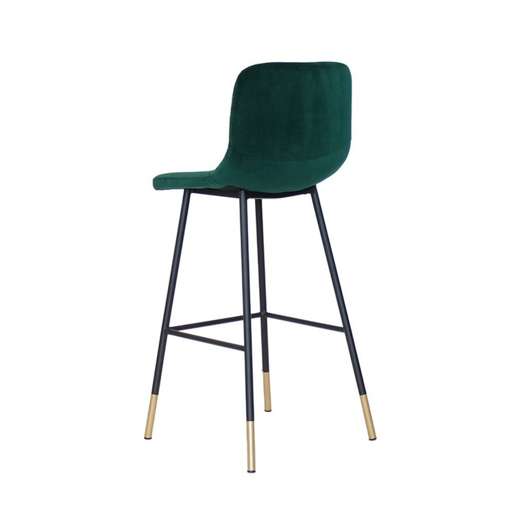 Tabouret de bar Mikky vert velours 65-78 cm