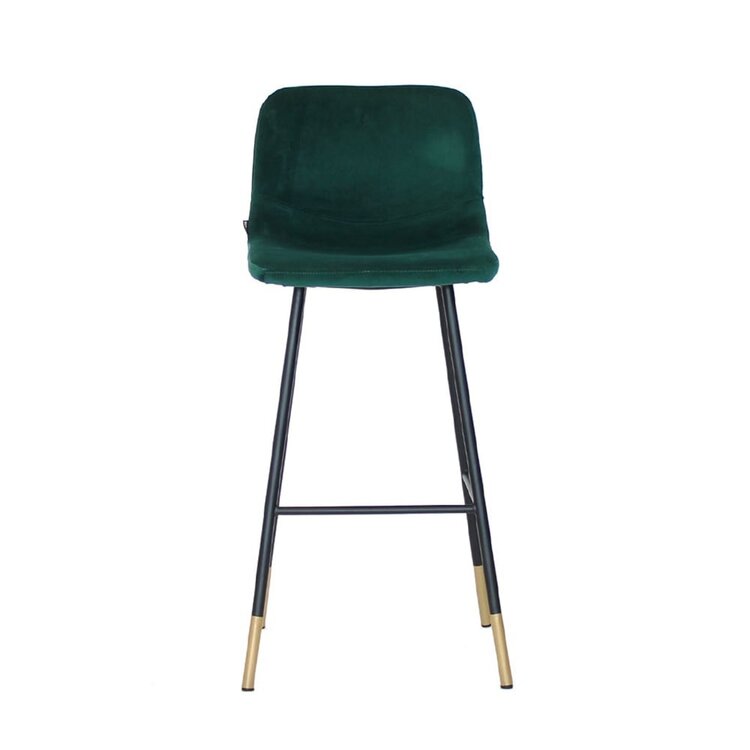 Tabouret de bar Mikky vert velours 65-78 cm