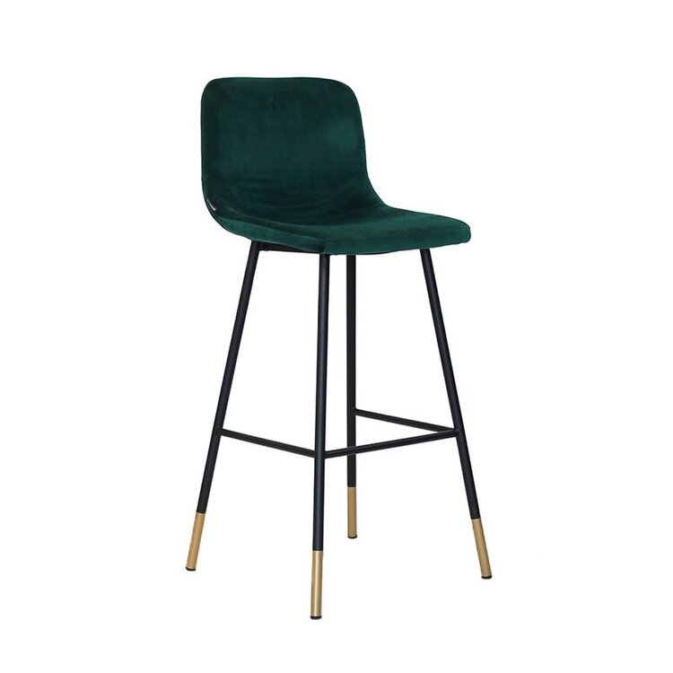 Tabouret de bar Mikky vert velours 65-78 cm