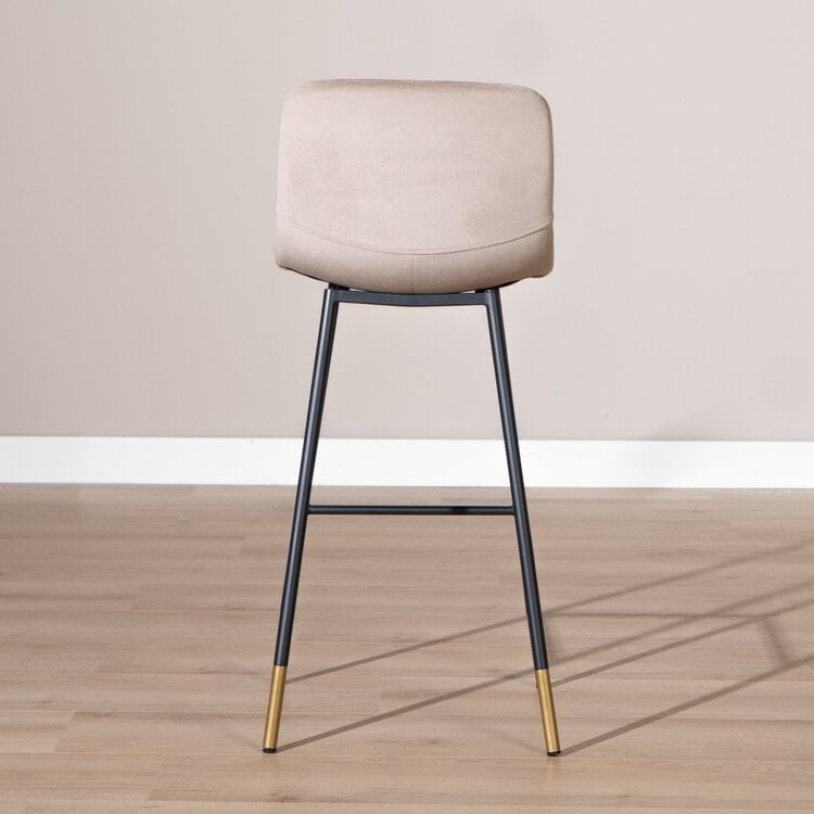 Tabouret de bar Mikky taupe velours 65-78 cm