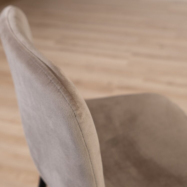 Tabouret de bar Mikky taupe velours 65-78 cm