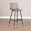 Tabouret de bar Mikky taupe velours 65-78 cm