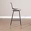 Tabouret de bar Mikky taupe velours 65-78 cm