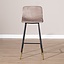 Tabouret de bar Mikky taupe velours 65-78 cm