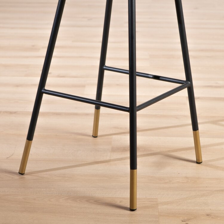 Tabouret de bar Mikky taupe velours 65-78 cm