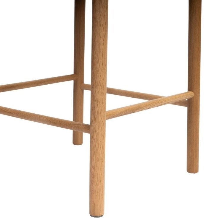 Tabouret de bar scandinave Jane en chêne naturel/off white 80 cm