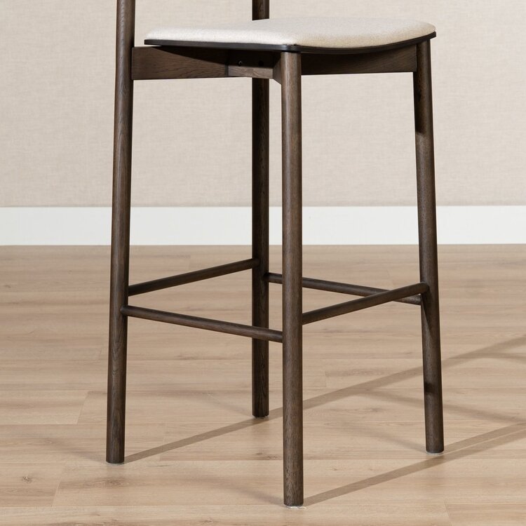 Tabouret de bar scandinave Jane noyer/off white 78,5 cm