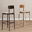 Tabouret de bar scandinave Jane noyer/off white 78,5 cm