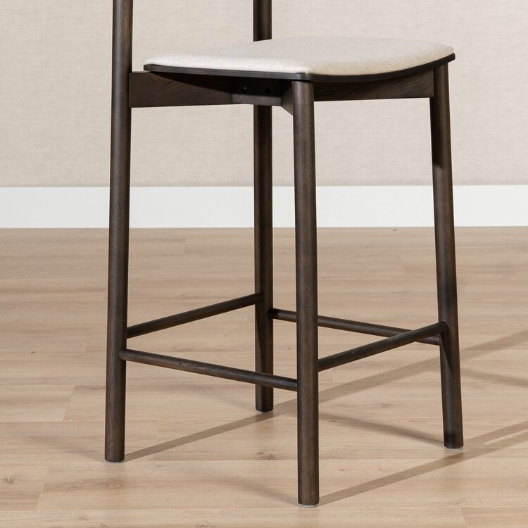 Tabouret de bar scandinave Inez noyer/off white 70 cm