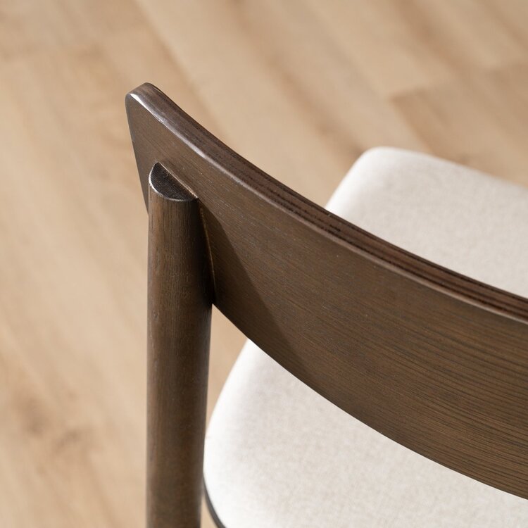 Tabouret de bar scandinave Inez noyer/off white 70 cm