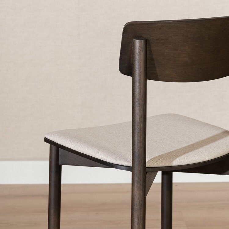 Tabouret de bar scandinave Inez noyer/off white 70 cm