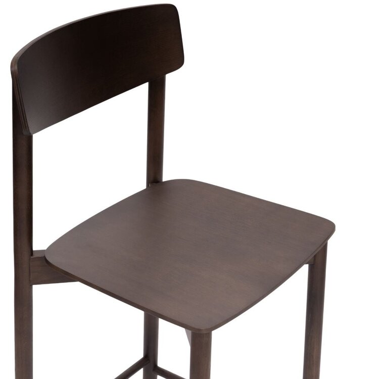 Tabouret de bar scandinave Reza noyer 68,5 cm