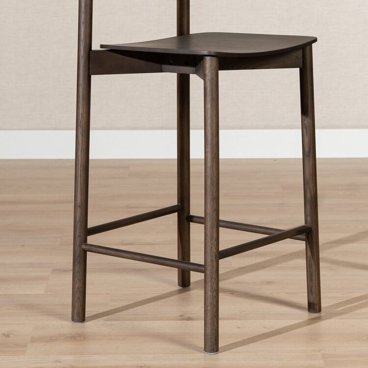 Tabouret de bar scandinave Reza noyer 68,5 cm