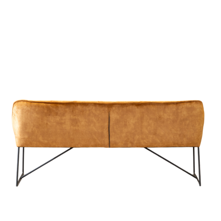 Banc de salle à manger en velours Janna ocre jaune 155 cm