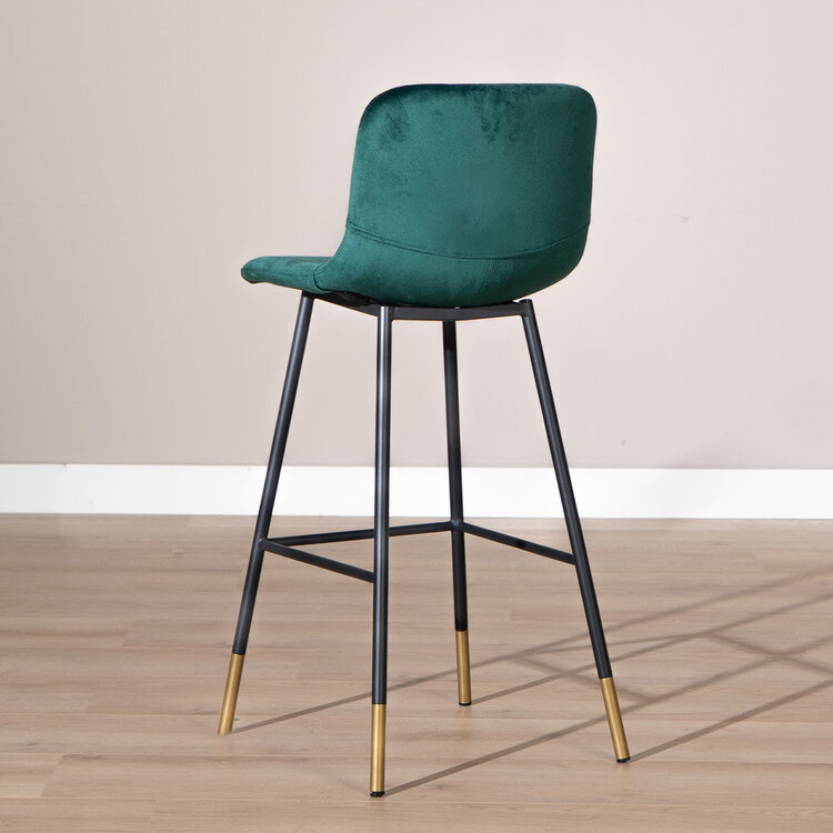 Tabouret de bar Mikky vert velours 65-78 cm