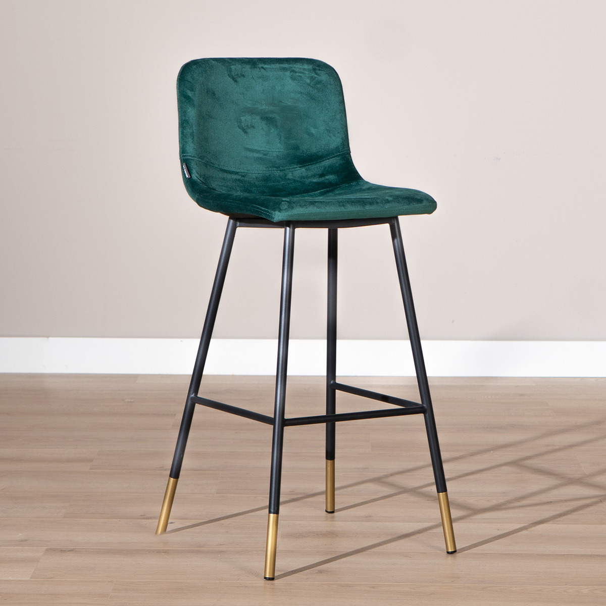 Tabouret de bar Mikky vert velours 65-78 cm