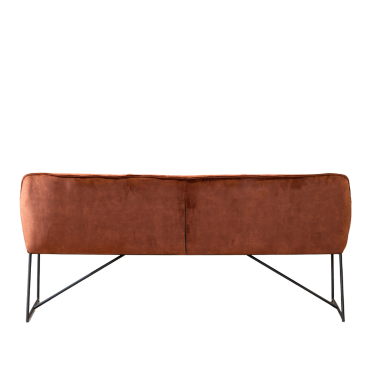 Banc de salle à manger en velours Janna cuivre 155 cm