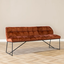 Banc de salle à manger en velours Janna cuivre 155 cm