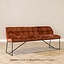 Banc de salle à manger en velours Janna cuivre 155 cm