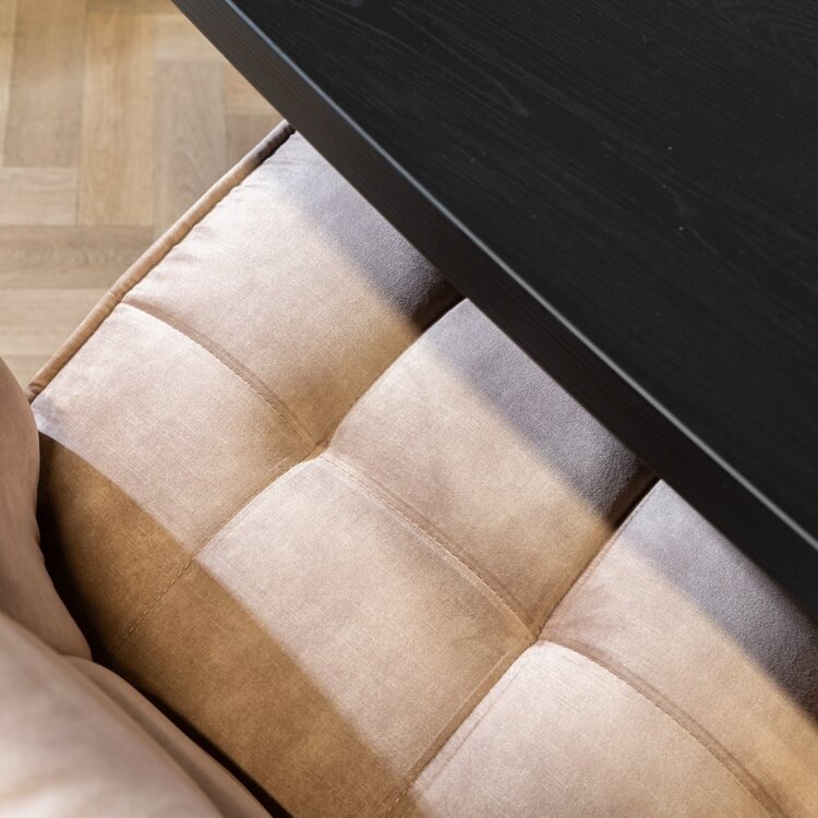 Banc de salle à manger en velours Janna taupe 155 cm