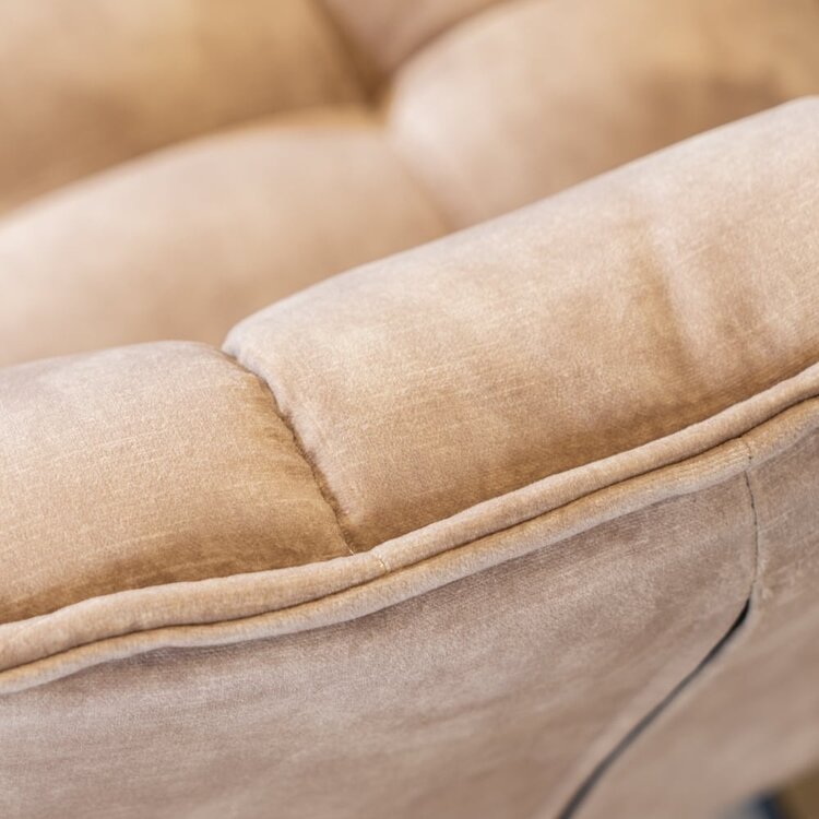 Banc de salle à manger en velours Janna taupe 155 cm