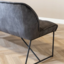 Banc de salle à manger en velours Janna anthracite 155 cm