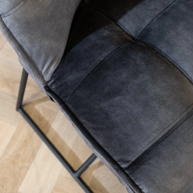 Banc de salle à manger en velours Janna anthracite 155 cm