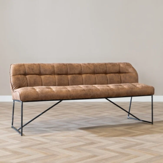 Banc de salle à manger Abel en microfibre cognac 155 cm