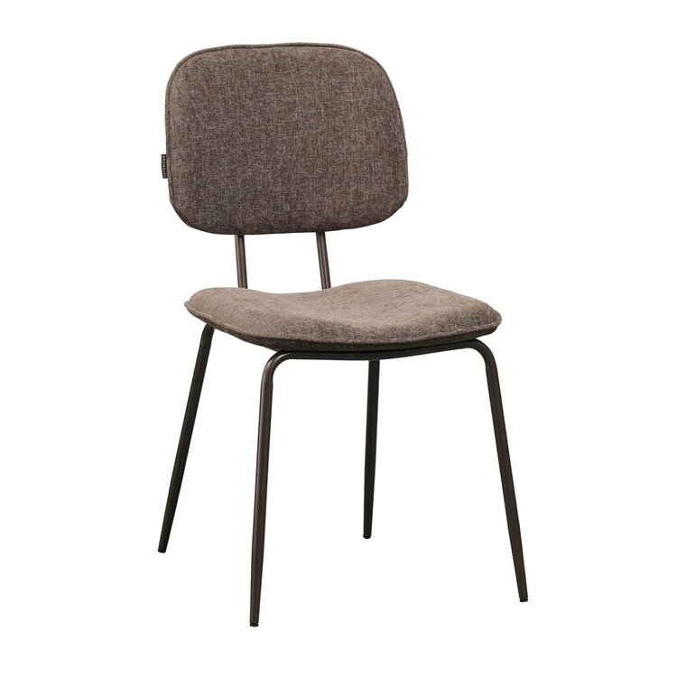 Chaise de salle à manger en velours Javi marron