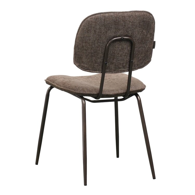 Chaise de salle à manger en velours Javi marron