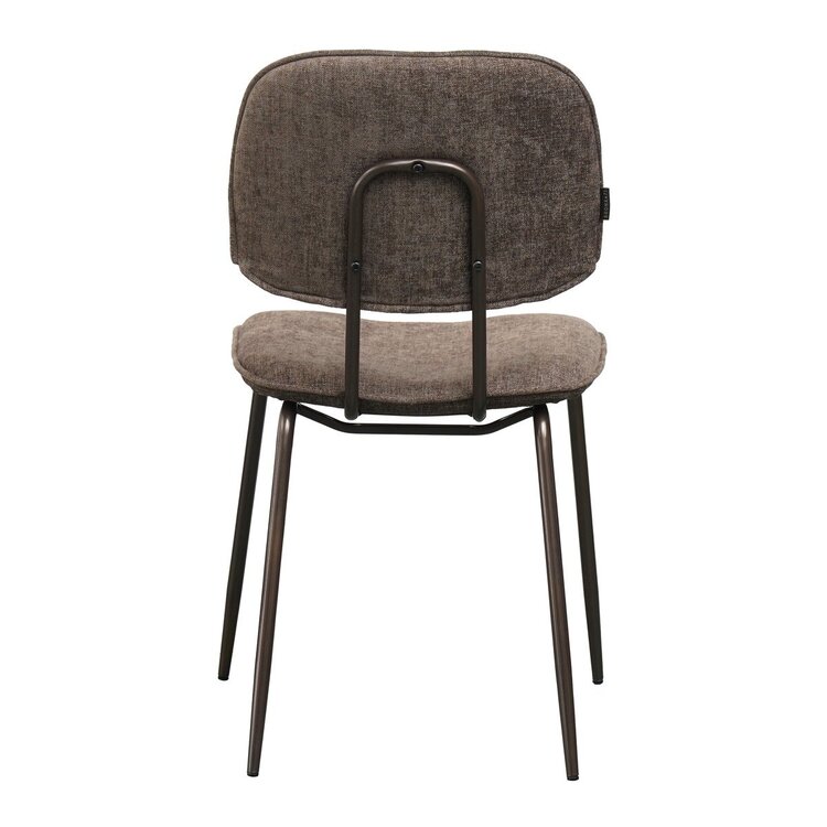 Chaise de salle à manger en velours Javi marron