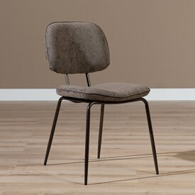 Chaise de salle à manger en velours Javi marron