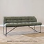 Banc de salle à manger Abel en microfibre vert olive 155 cm