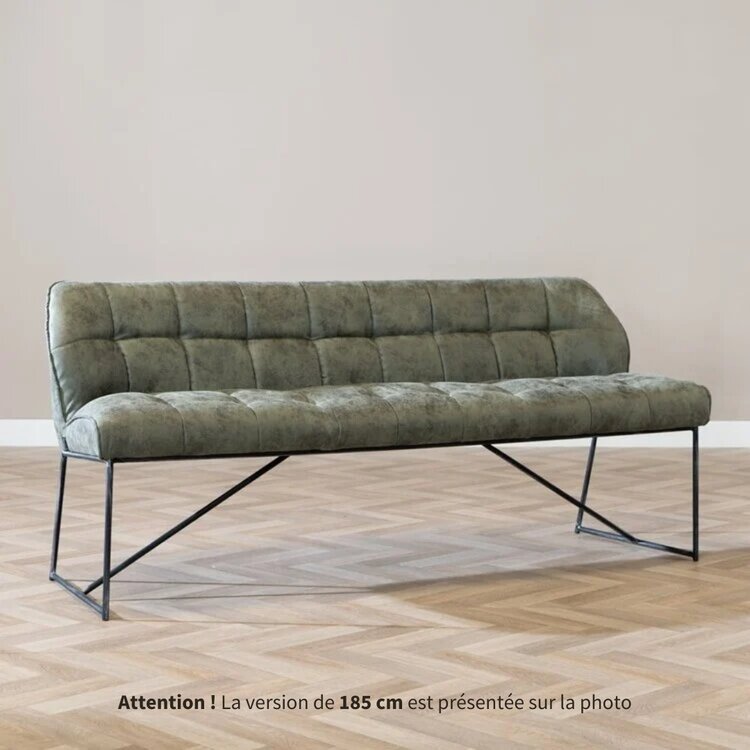 Banc de salle à manger Abel en microfibre vert olive 155 cm