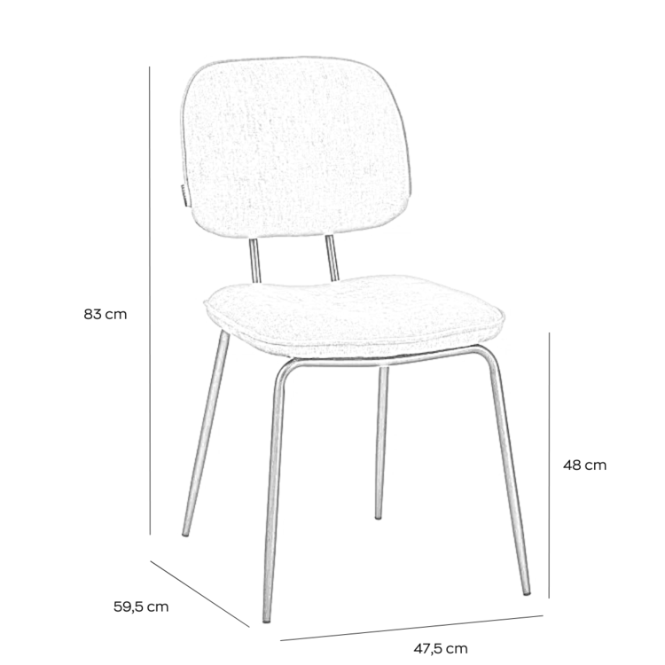 Chaise de salle à manger Javi mélangé blanc cassé/marron