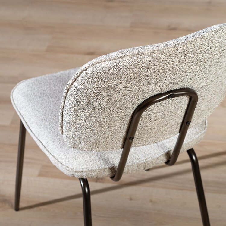 Chaise de salle à manger Javi mélangé blanc cassé/marron