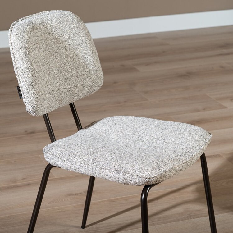 Chaise de salle à manger Javi mélangé blanc cassé/marron