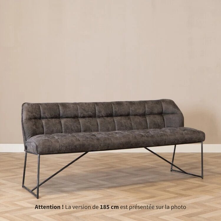 Banc de salle à manger Abel en microfibre anthracite 155 cm