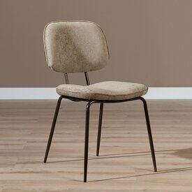 Chaise de salle à manger en velours Javi taupe