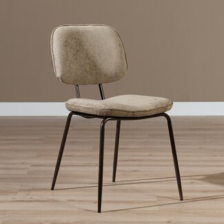 Chaise de salle à manger en velours Javi taupe