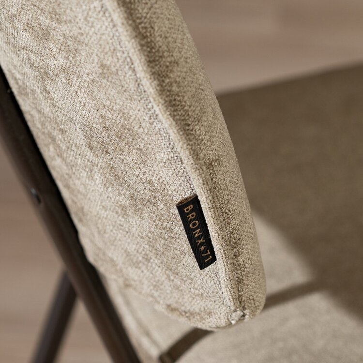 Chaise de salle à manger en velours Javi taupe